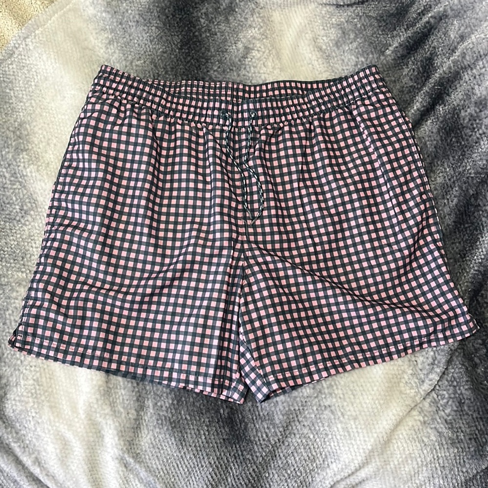 Pink and Blue swim trunks. Never worn